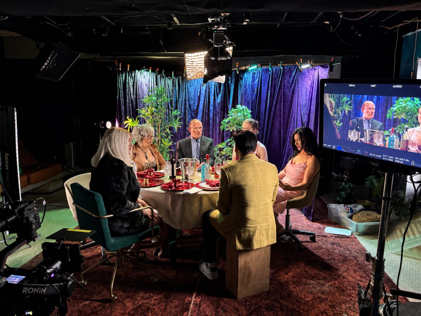Foundation students in a dinner scene setup at JJ Splice